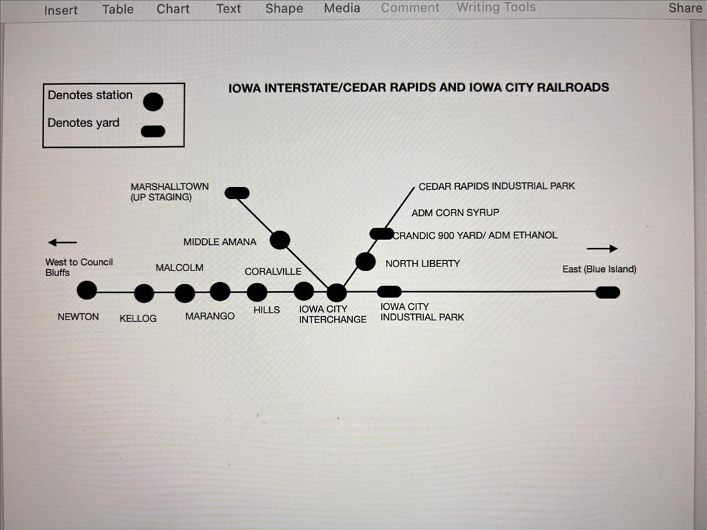 Iais System Map OperatingSessions.com | Iowa Interstate/CRANDIC